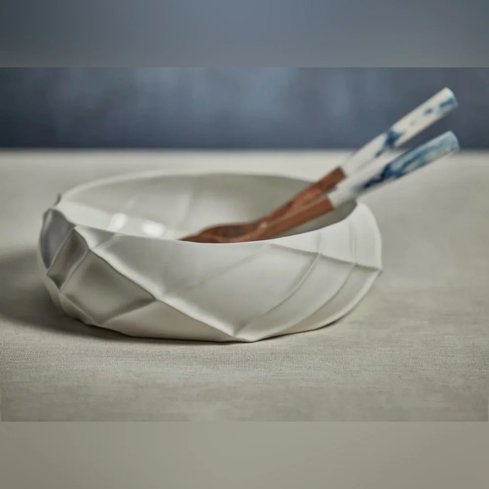 Zodax Large Belize‎ Ridged Serving Bowl and/or Decorative Bowl.